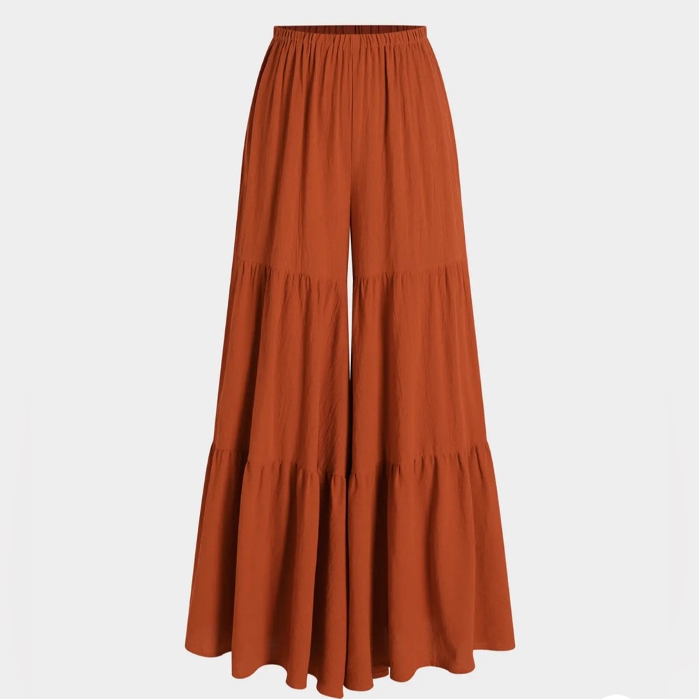 Ruffled Wide Leg Pants